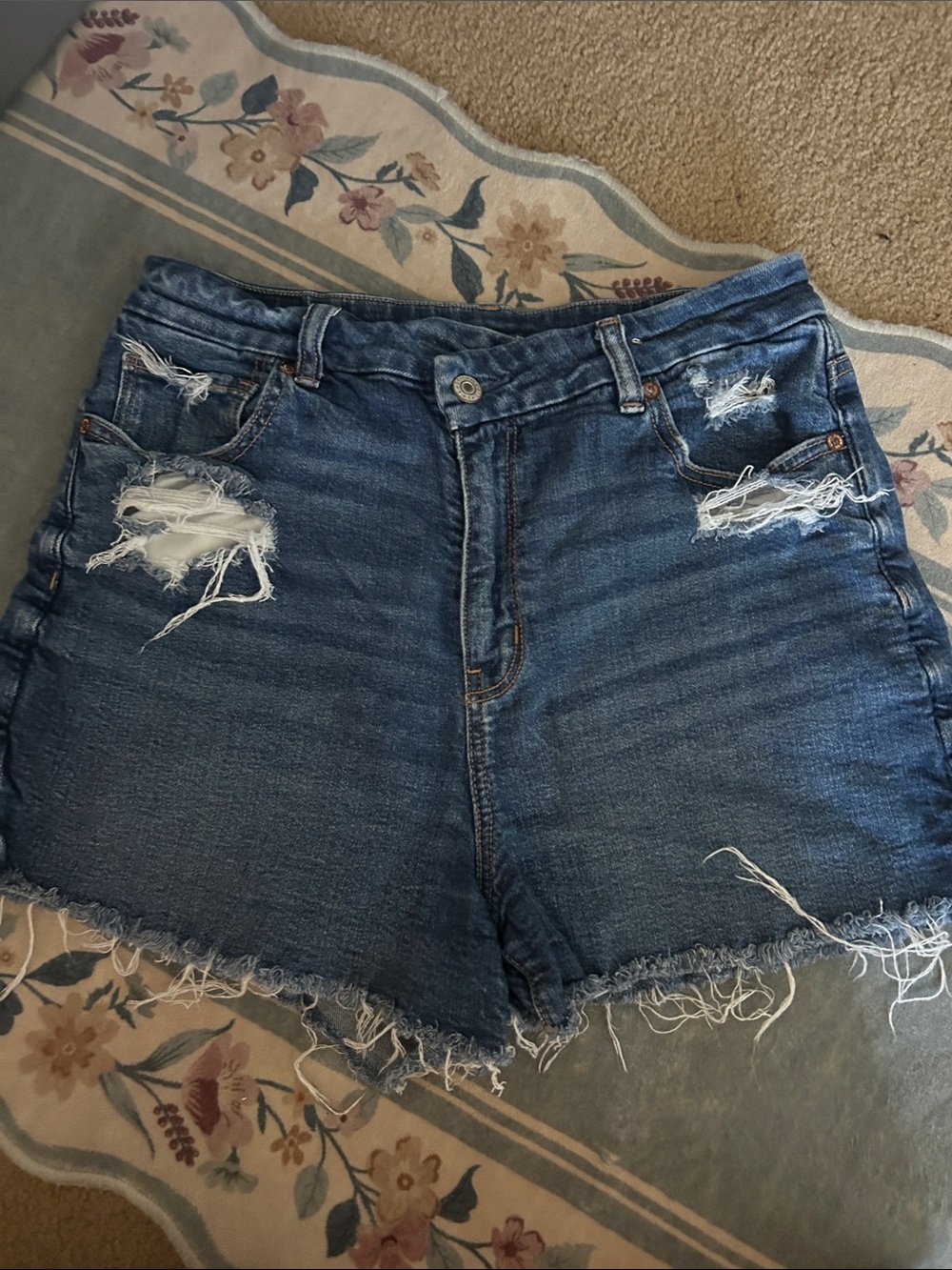 American Eagle Outfitters Distressed Denim Cutoff Shorts - Blue